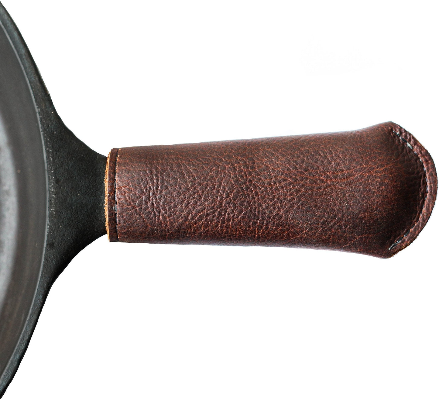 Leather Cast Iron Pan Handle Cover - Made In USA (Standard 4.5")
