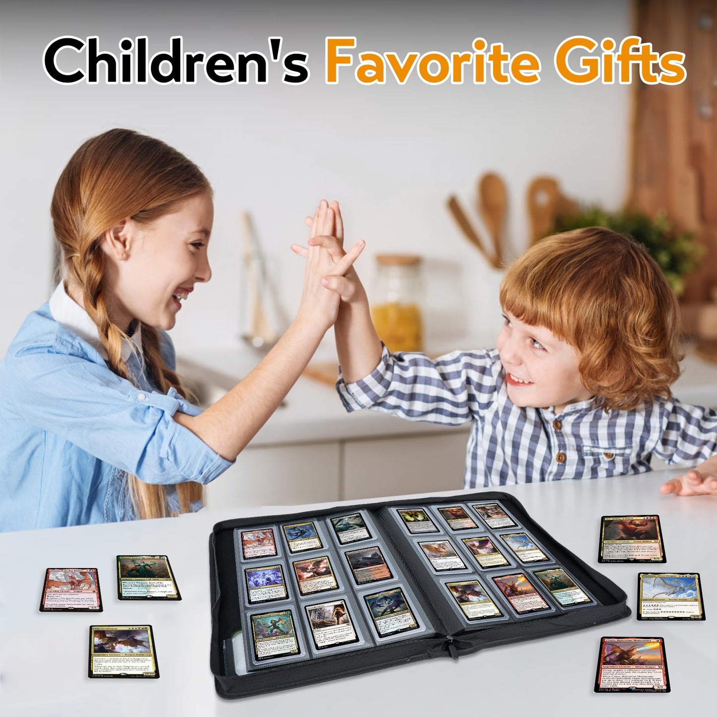 Top Loader Binder for Cards (Clear Window), Holds 288 Cards in 3"x4" Toploaders, Trading Card Binder 9 Pocket for TCG, MTG, YGO, Game Cards, Sports Cards(Coffee)