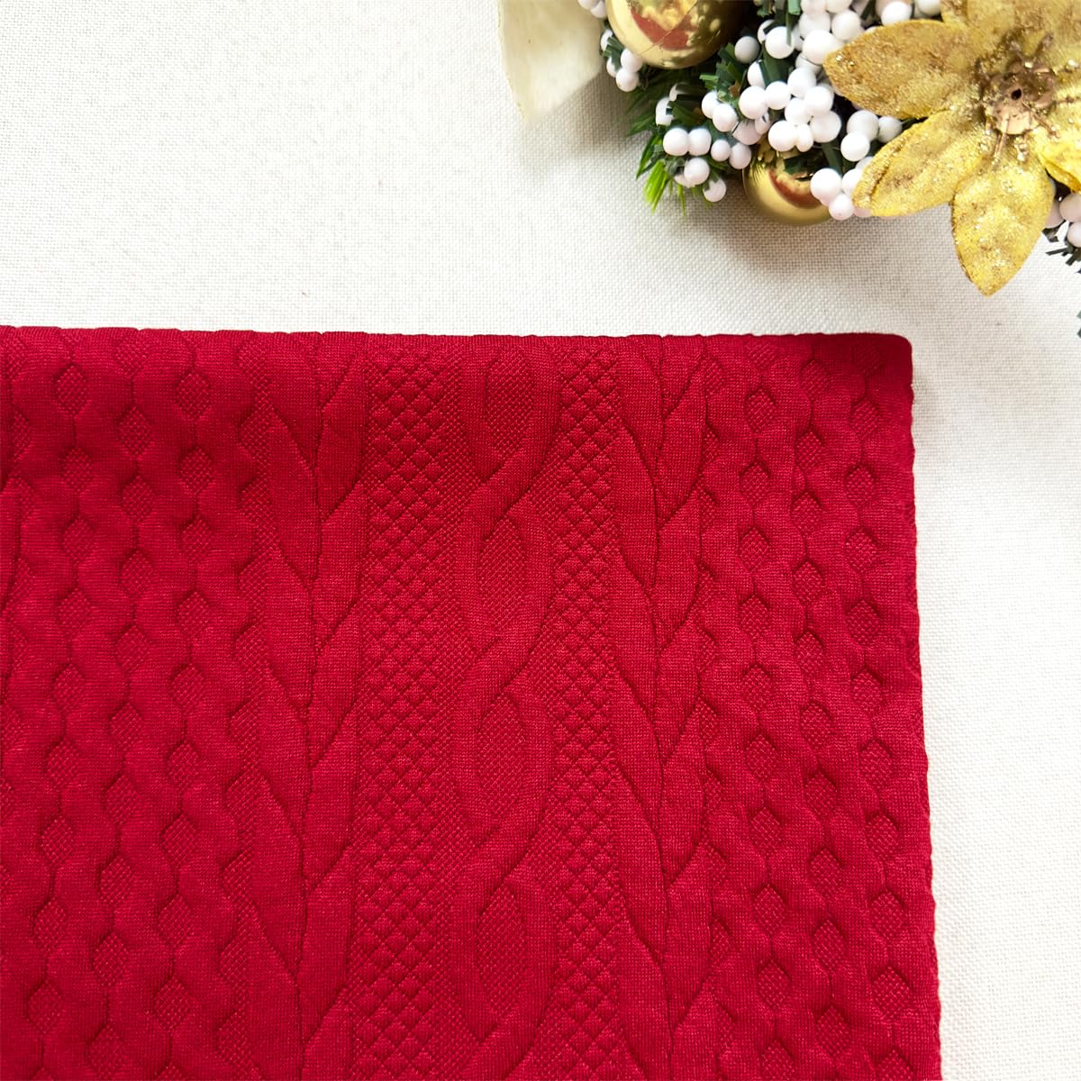 Booque Valley Christmas Pillow Covers, Pack of 2 Super Soft Elegant Modern Patterned Red Cushion Covers Decorative Stretchy Throw Pillow Cases for Sofa Bed Car Chair, 18 x 18 inch(Red)