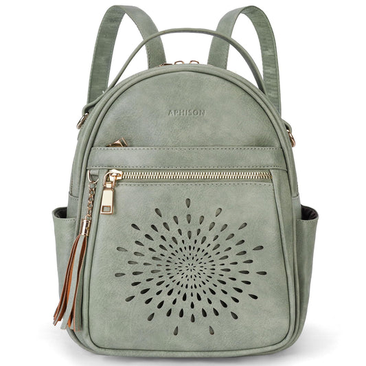 APHISON Small Backpack Purse for Women Cute PU Leather Mini Backpacks Ladies Casual Lightweight Travel Daypack Waterproof