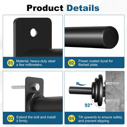 EVERYMATE Weight Plate Holder: Wall Mounted Weight Rack Storage for Olympic Weight Plate,Home Gym Organizer