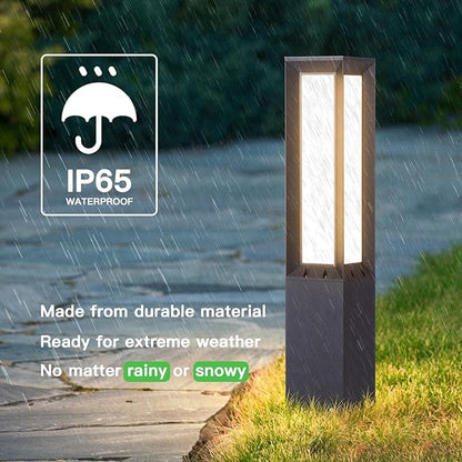 Solar Pathway Lights Outdoor, 32“ Landscape Path Light Commercial Bollard Lighting Solar Powered Driveway Lights, Modern 3000K LED IP65 Waterproof Walkway Lamp for Lawn Garden Patio Yard