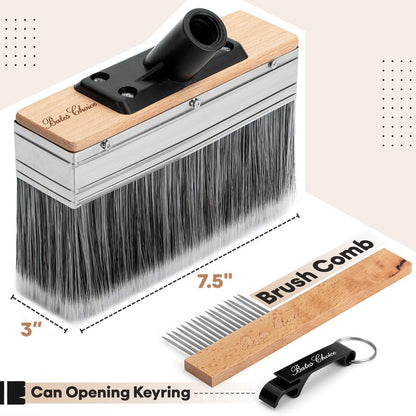 Bates- Deck Stain Brush Applicator, 7.5 Inch Wide Paint Brush with Threads