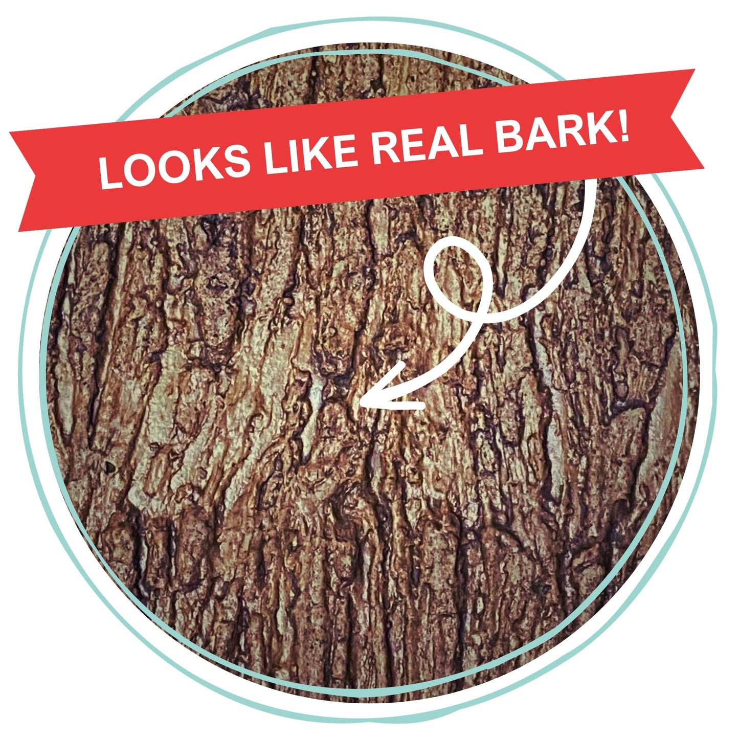 Realistic Faux Brown Bark Xmas Tree Skirt Hides Fake Pole, By Christmas Tree Hugger