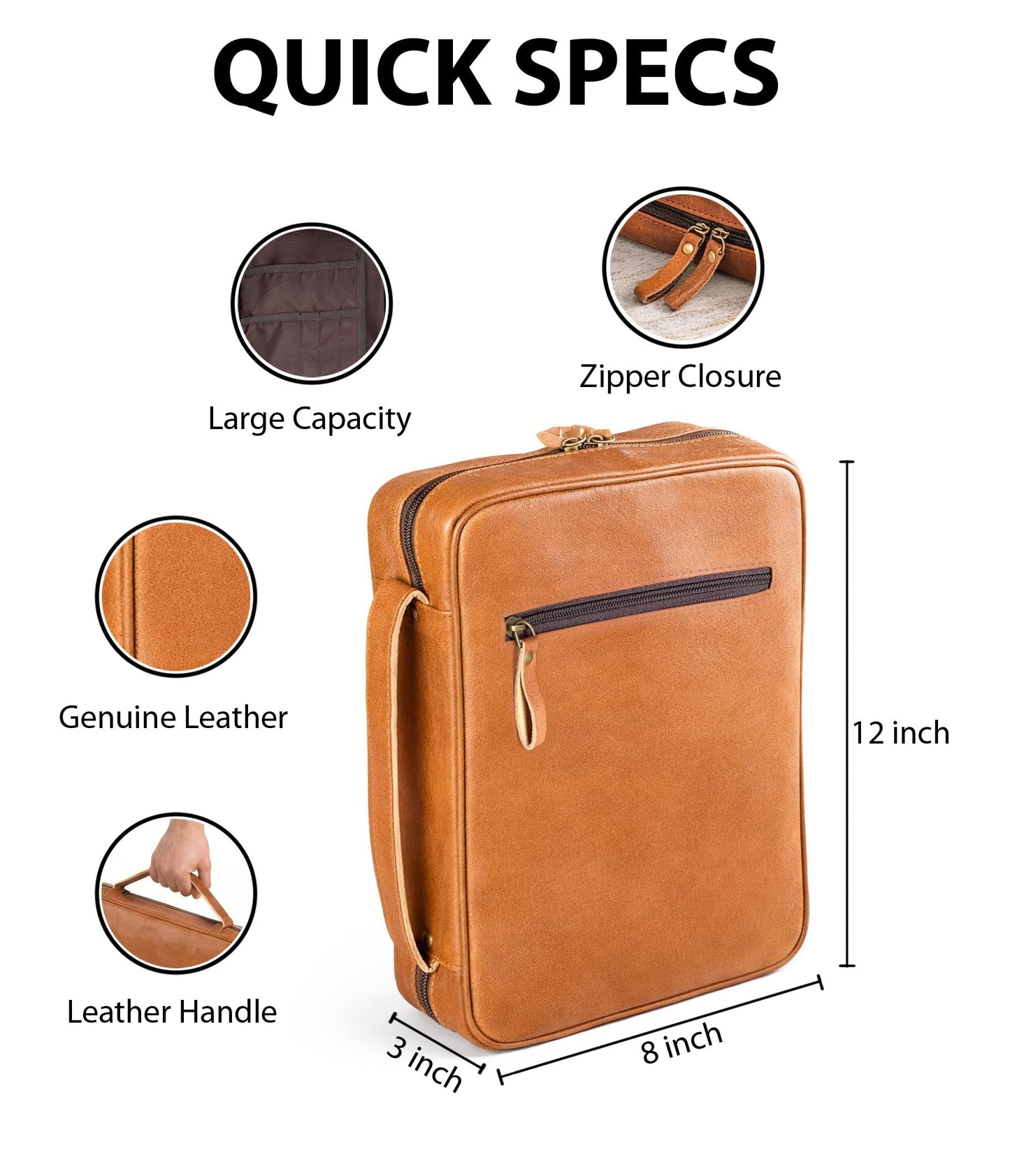 Genuine Leather Bible Covers for Men - Mens Bible Case for Men, Leather Book Cover Bible Bag for Men, Christian Gifts (Small)