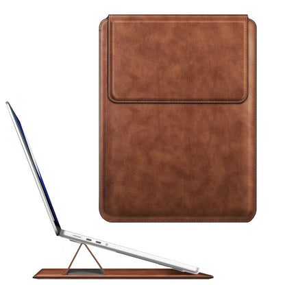 Fintie Sleeve Case for MacBook Neo 13 Inch, MacBook Air 13.6/13.3 Inch, MacBook Pro 13 Inch, Other Up to 13" Laptop Tablet – Slim Bag Cover with Stand, Synthetic Leather, Magnetic Closure, Brown