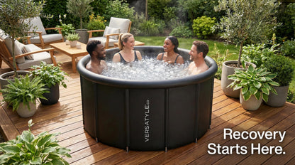 Versatyle 325-Gallon XXL Ice Bath Tub – Large Cold Plunge for Adults with Stainless Steel Frame, Insulated Walls, Cover, Pump and Carry Bag – Portable Recovery Pool – Fits Up to 4 People