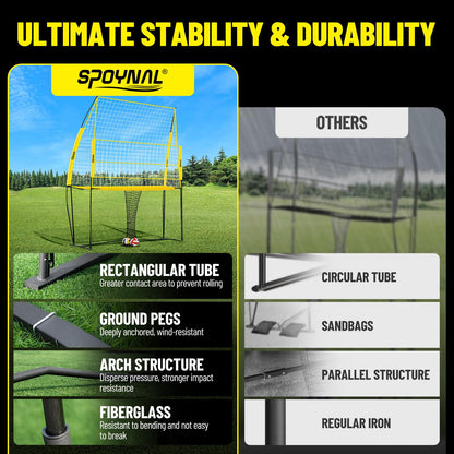 Volleyball Training Equipment, Adjustable Height Volleyball Net for Backyard Training - Portable Outdoor Volleyball Set with Durable Net & Tool-Free Setup for Serving, Hitting, and Spiking Practice