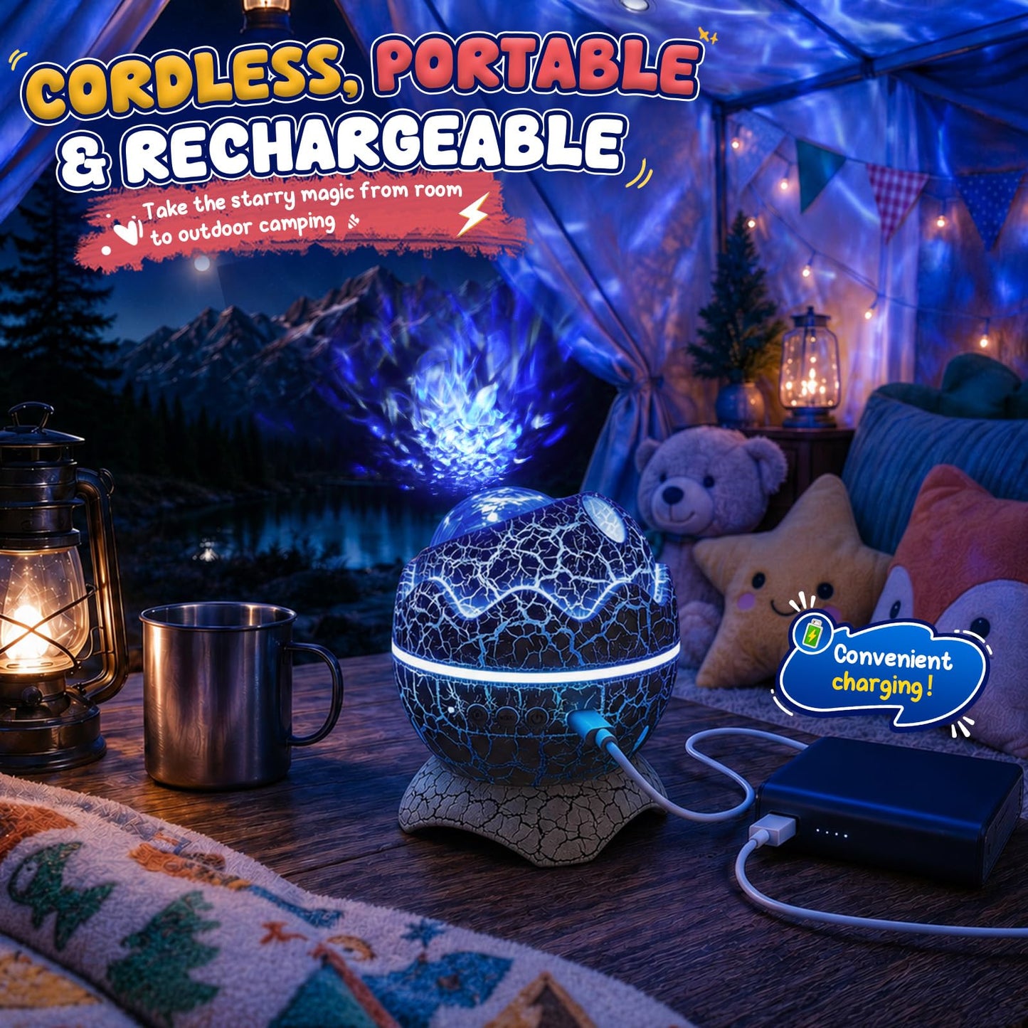 Rossetta Galaxy Projector Karaoke Machine for Kids, Rechargeable Star Projector with Wireless Microphone, Bluetooth Speaker, Night Light Projector for Bedroom, Christmas Birthday Gifts for Kids Teens