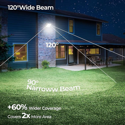CINOTON 55W LED Flood Light 3CCT (3000K/4000K/5000K), 7700LM Dusk-to-Dawn Photocell Outdoor Security Lighting, 120V IP65 Aluminum Wall Pack for Porch/Barn, 180° Knuckle Mount, 2 Modes, ETL, 4 Pack