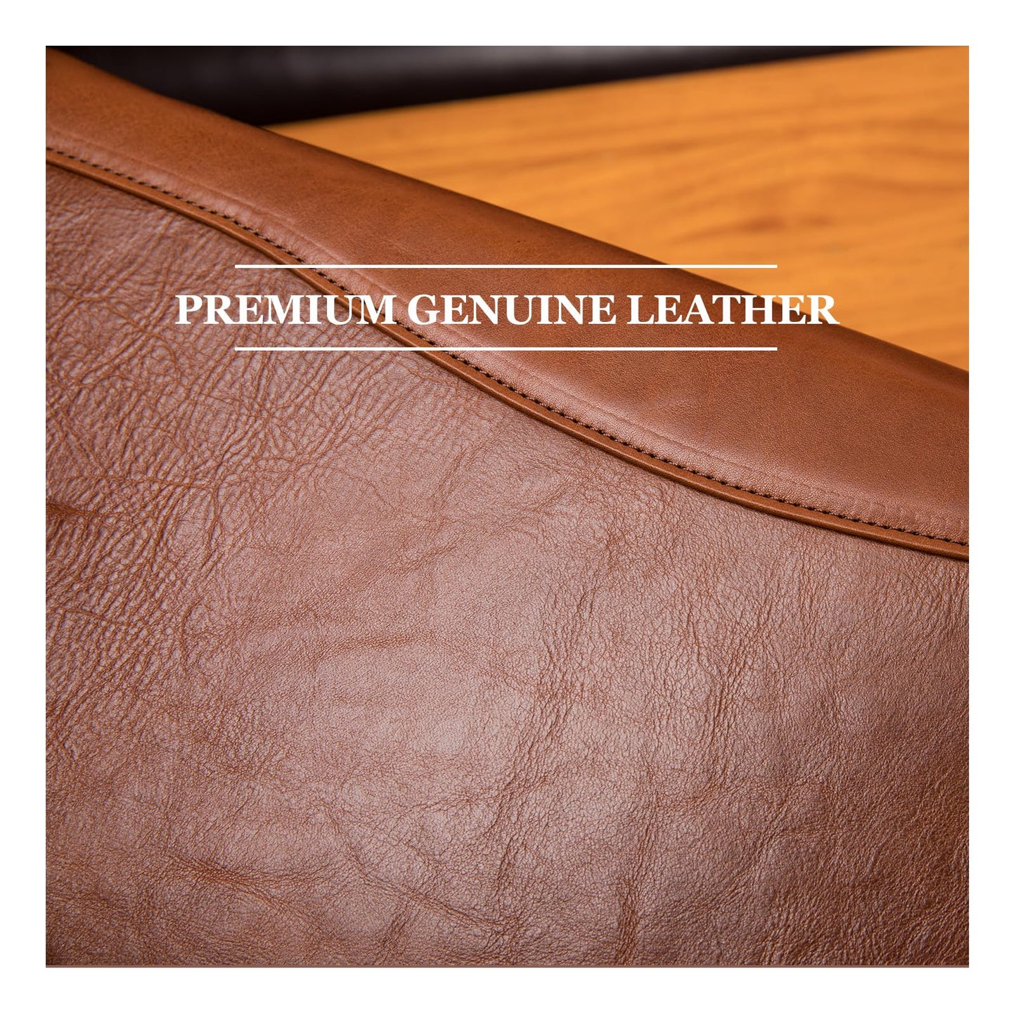 Geslun Genuine Leather Portfolio, Legal Size 8.5 x 14 Pad Holder, Business Padfolio for Men and Women, Zipper 14" Laptop Organizer, Executive Professional Work Travel Notepad Folio, Brown, Oil Tanned