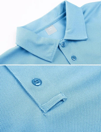 MAGCOMSEN Men's Quick Dry Tactical Polo Shirt - Short Sleeve Pique Jersey for Golf & Outdoor Activities