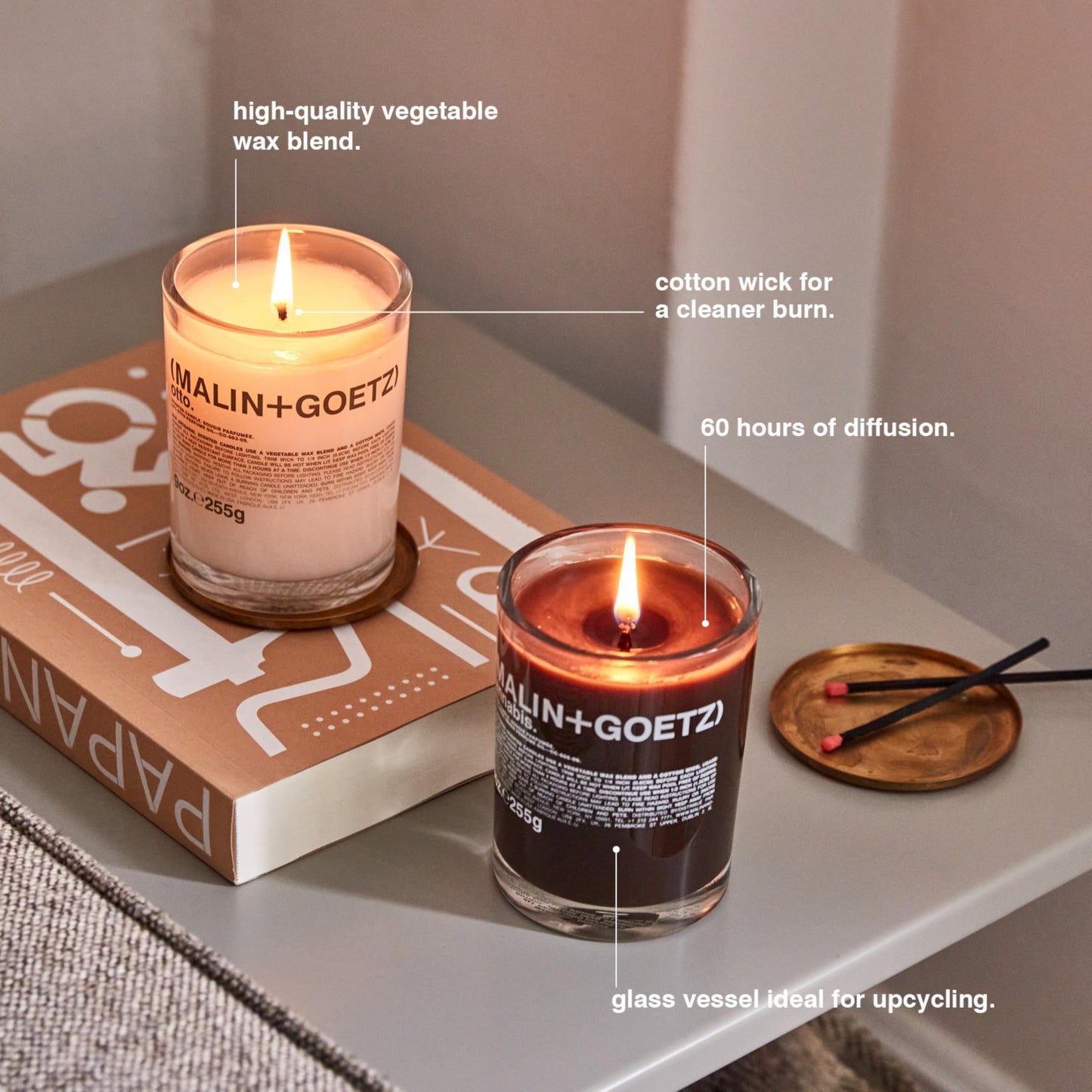 MALIN+GOETZ Tomato Candle – Home Grown Tomato Aroma Fragrance Scented Candle, Natural Wax Blend, Fresh & Verdant Scent, Vegan & Cruelty Free, Single Wick Candle, Lasts 60 Hours