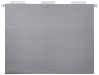 Amazon Basics Hanging File Folders with Adjustable Tabs for Document Organization, Letter Size, Gray, 25-Pack