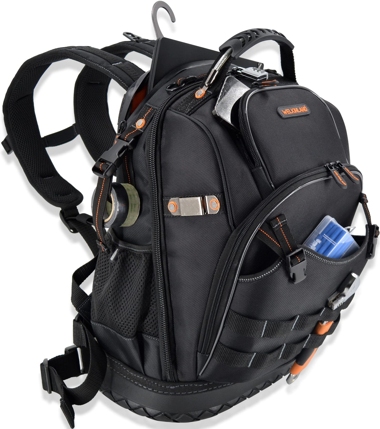 WELKINLAND 77-Pockets Electricians Tool Backpack, Tool Backpack For Men, HVAC Tools Bag Backpacks, Tools Backpacks For Construction