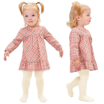 Stelle Toddler Girls Tights Baby Cable Knit Thick Stockings Cotton Winter Warm Leggings Pantyhose 1/2/3 Pack(Ivory,XXS)