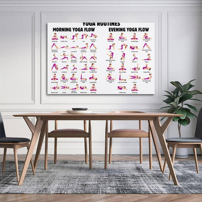Ouyniei Yoga Poses Poster Yoga Beginner Workout Chart Home Fitness Decor Poster Wall Art Canvas Aesthetic 12x18inch(30x45cm) Unframe-style