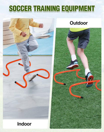 Lineslife 10 Pcs 6" Agility Training Hurdles,Speed Training Hurdles - Includes Agility Hurdles,Soccer Training Equipment for Youth Adults