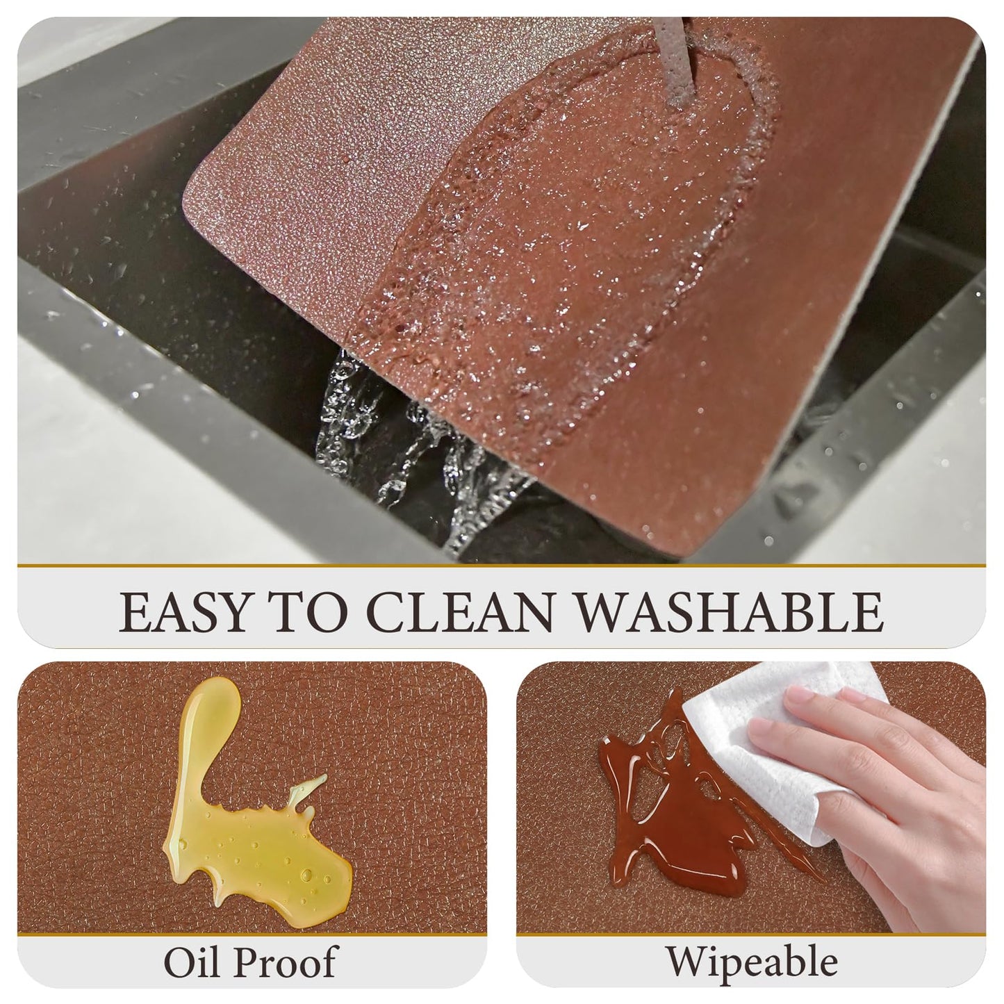 Vinyl Placemats Set of 6-12x17 Inch - Heat Resistant Washable Place Mats Waterproof Non-Slip Wipeable Table Mats for Dining Table Decor, Indoor/Outdoor Plastic Mat