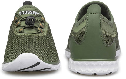DOUSSPRT Men's Water Shoes Quick Drying Sports Aqua Shoes DarkGreen Size 11