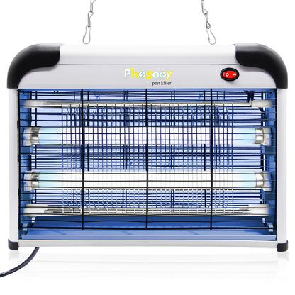 Phosooy Electric Bug Zapper, 2800V High Grid Indoor Mosquito Killer with 20W Lamps, Plug-in Hanging Insect Trap for Mosquitoes, Moths, Gnats, Flies and Flying Insects Indoor Use