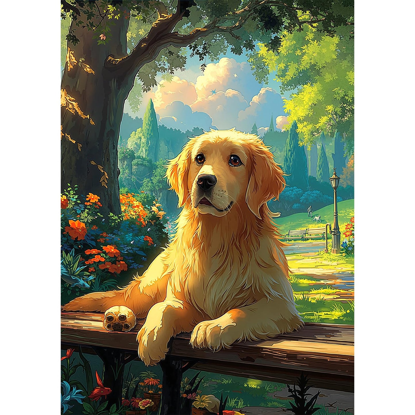 1000 Piece Golden Retriever Dog Jigsaw Puzzle for Adults