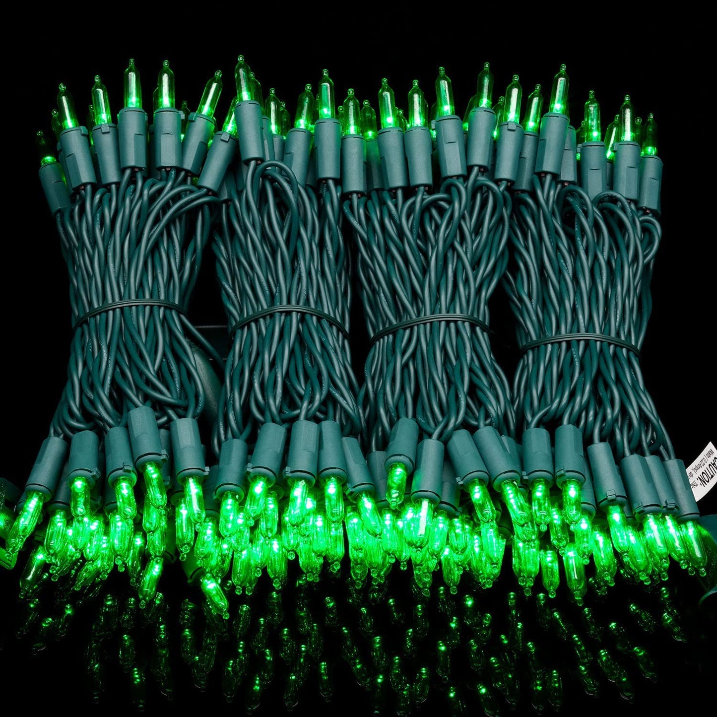 YULETIME 200 Green LED Christmas Lights, 66 ft Green Wire UL String Light