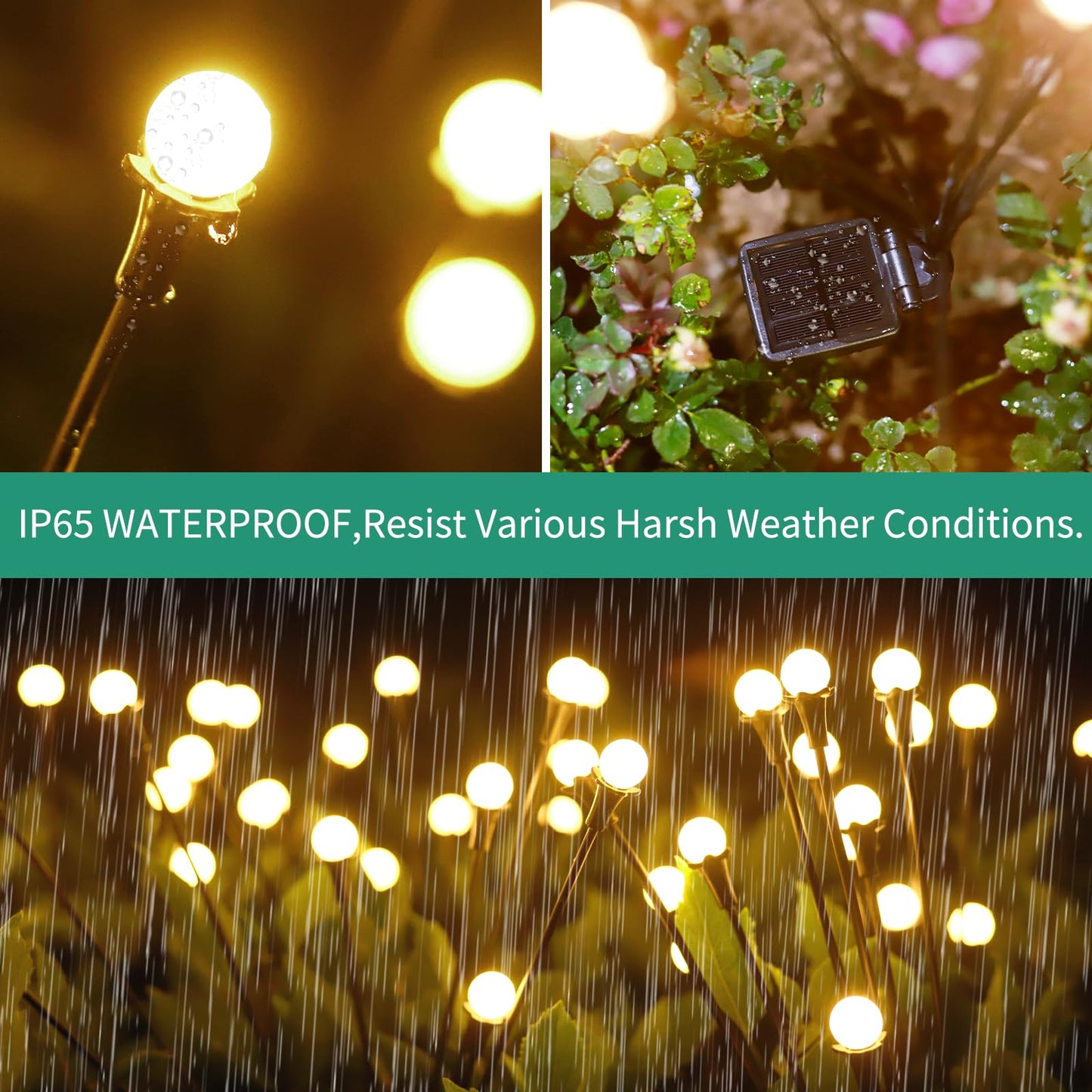 Solar Lights Outdoor Waterproof, 10 Packs 80LED, Solar Garden, Patio, Garden Decor, Patio Decor, Firefly Outdoor, Unique Gifts for Women, Gifts for Grandma
