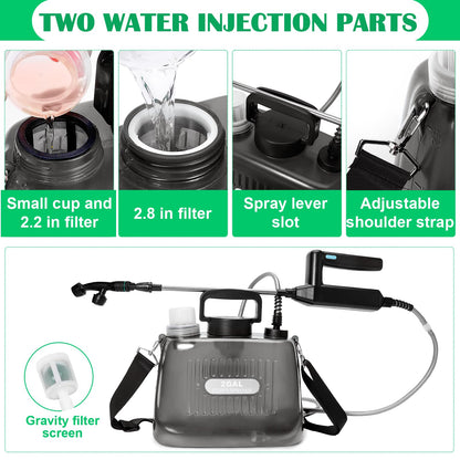 WYRJXYB Battery Powered Sprayer 2 Gallons, Upgrade Electric Garden Sprayer with 4 Mist Nozzles,USB Rechargeable Handle,32in Telescopic Wand,1 Glove,Portable Garden Sprayer for Yard Lawn Garden