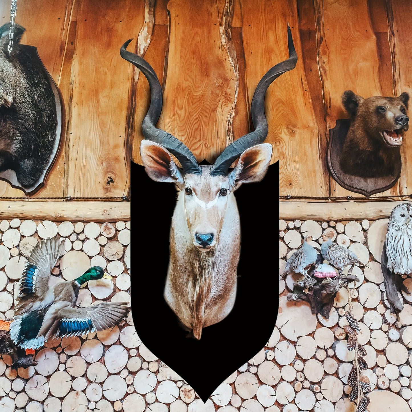 MorningRo Metal European Mount Plaque Deer Head Wall Skull Hanger with Magnetic Photo Frame and Antler Mounting Kit Iron Picture Frame for Christmas Winter Gifts Decoration