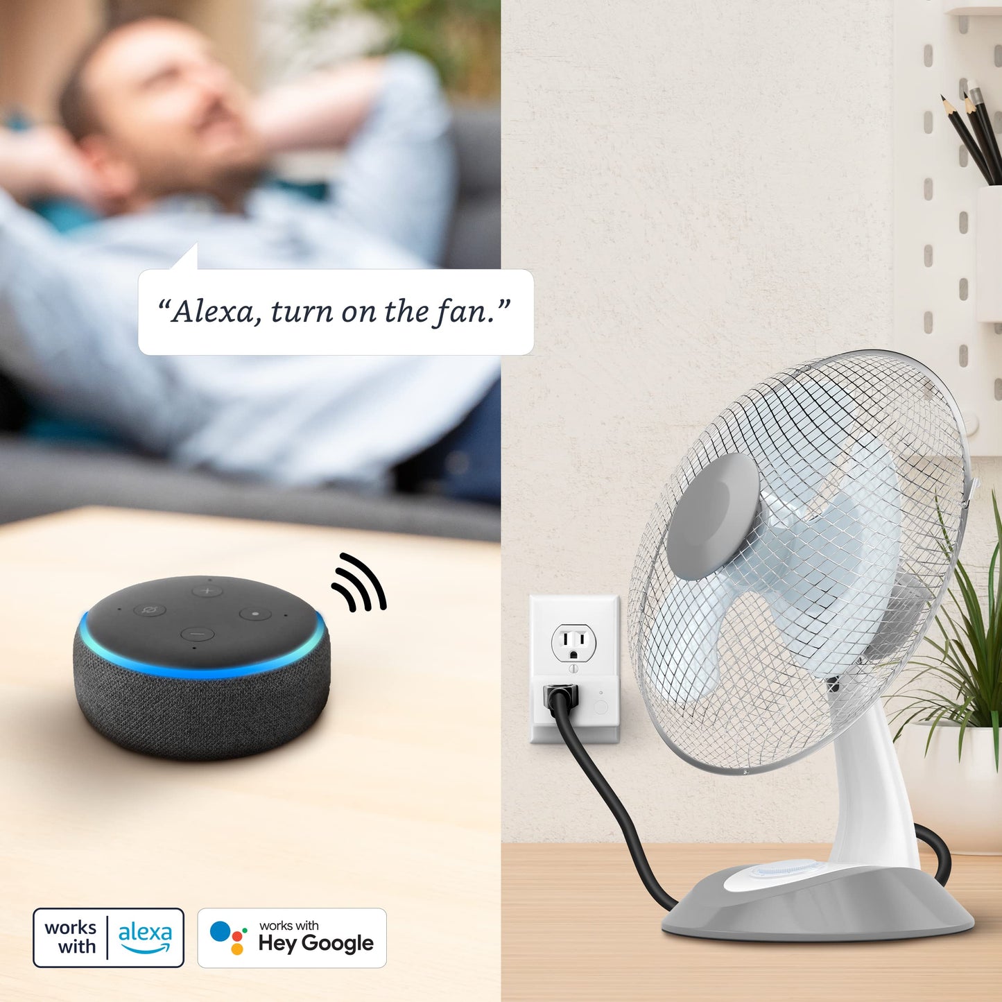 Feit Electric WiFi Work with Alexa and Google Home, Feit App, No hub required, Remote Control From Anywhere 15 Amp Smart Outlet Plug, Indoor, 120 volts, Plastic, White