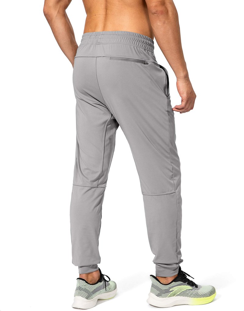 G Gradual Men's Sweatpants with Zipper Pockets Athletic Pants Traning Track Pants Joggers for Men Soccer, Running, Workout(Light Grey,L)