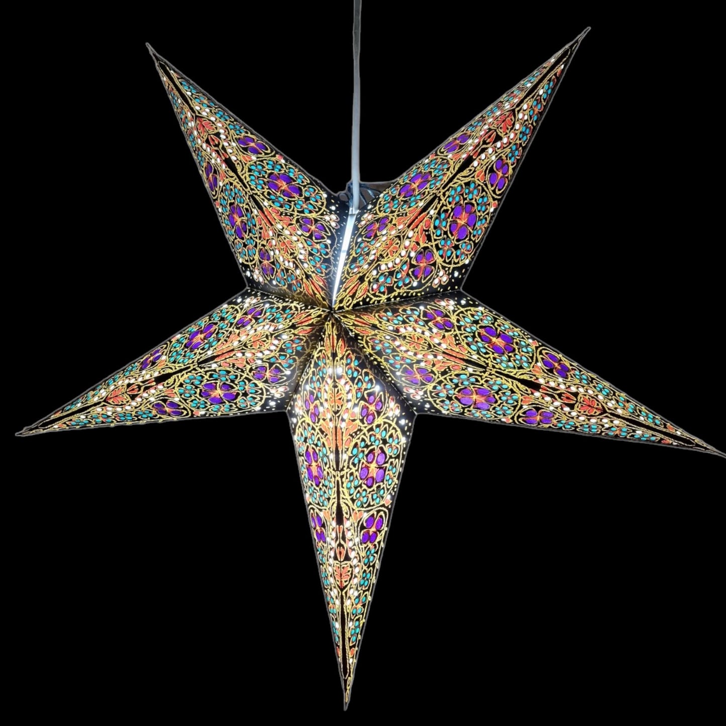 Yepsio Paper Star Lantern Lampshade, 60 cm, Hanging Decorations for Christmas, Wedding, Home, Party (Galaxy 03)
