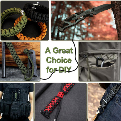 VITALUXE Paracord 550, 4mm, 7 Triple Strands, 200FT, Black