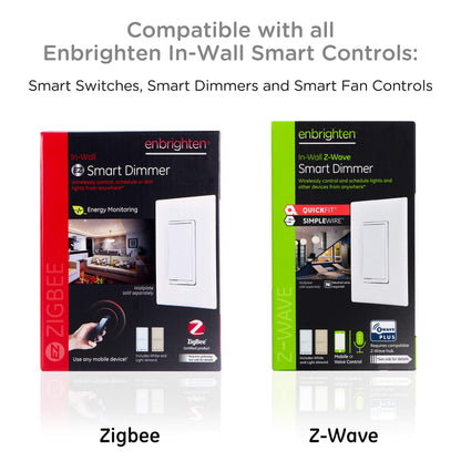 Enbrighten Almond Z-Wave Plus Smart Light Switch with QuickFit and SimpleWire, 3-Way Ready, Compatible with Alexa, Google Assistant, ZWave Hub Required, Repeater/Range Extender, Toggle, 14293