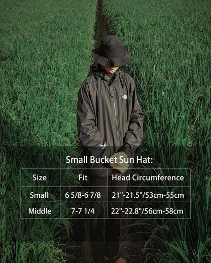 Zylioo Extra Large Bucket Sun Hat for Big Heads, Lightweight UV Cooling Summer Hat,Quick-Dry Travel Hat Fits 24.5"–25.2" Black