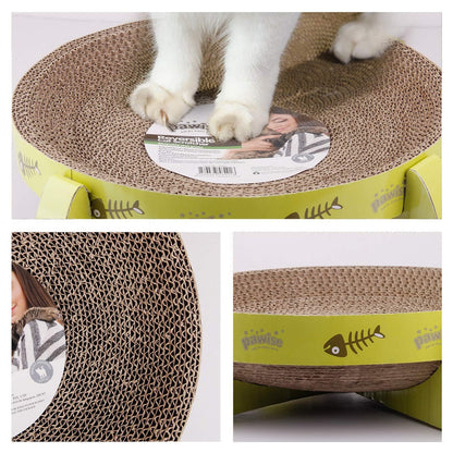 PAWISE UFO-Shaped Cat Scratcher Lounge – Reversible Cardboard Scratching Pad, Durable Cat Scratch Bowl & Bed, Interactive Scratcher for Indoor Cats & Kittens