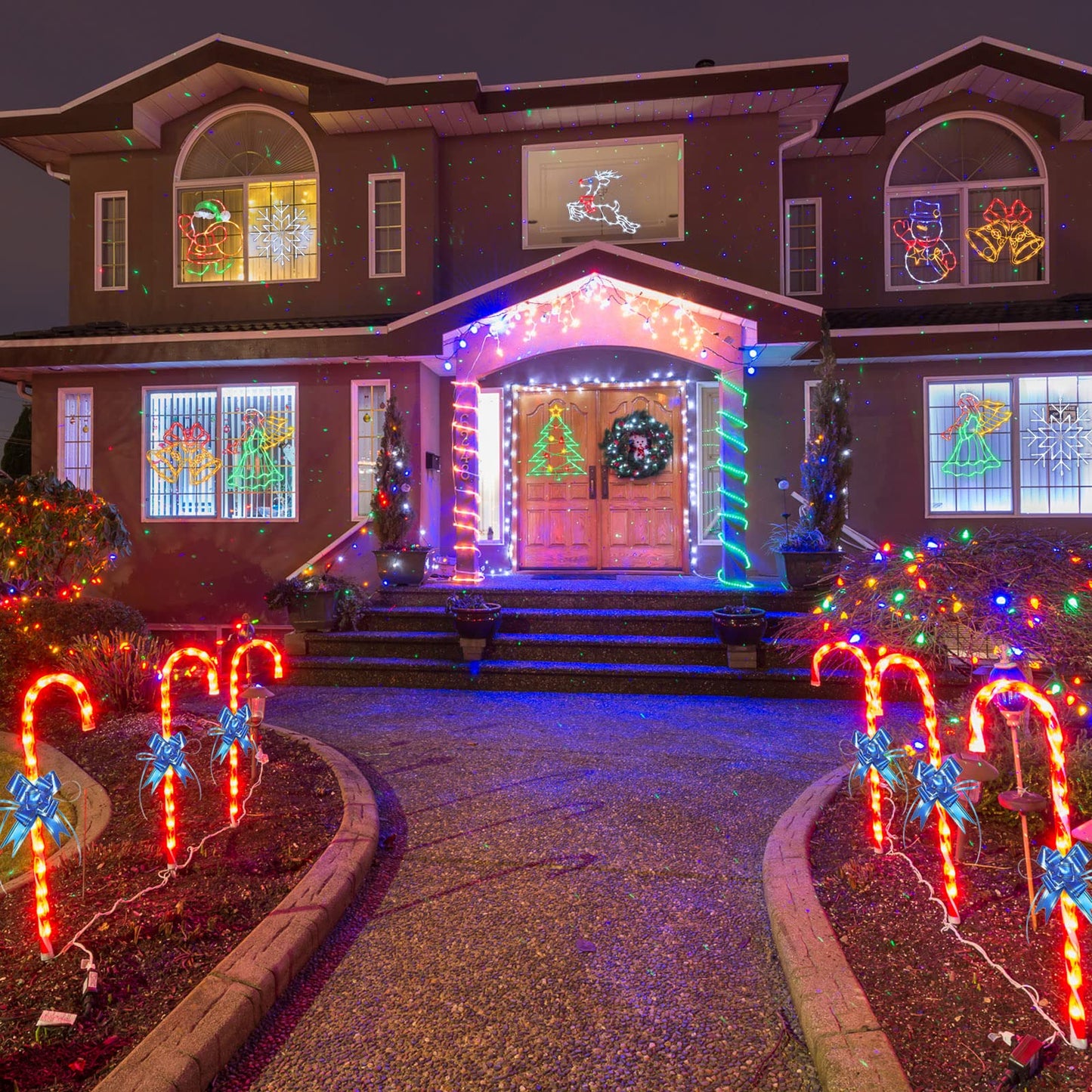 TRWYMZ 16" Christmas Window Silhouette Lights - 6 Pack Colour Lighted Bell, Angel, Candle, Nativity, Bethlehem Star, Reindeer for Holiday Indoor and Outdoor Wall Door Window Decorate