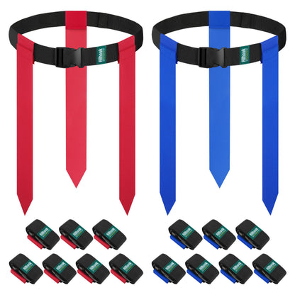 Hilhook Flag Football Belts, 14 Player Flag Football Set with 42 Flags for Kids Youth and Adults Training Equipment