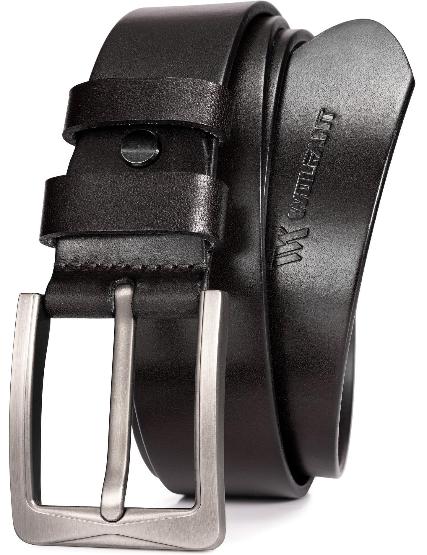 WOLFANT 1.5" Full Grain Leather Belt for Men in Gift Box,100% Italian Real Solid Leather