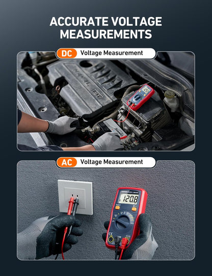 AstroAI Digital Multimeter, Voltmeter 1.5v/9v/12v Battery Voltage Tester Auto-Ranging/Ohmmeter/DMM with NCV Function, Accurately Measures Voltage Current Amp Resistance Capacitance