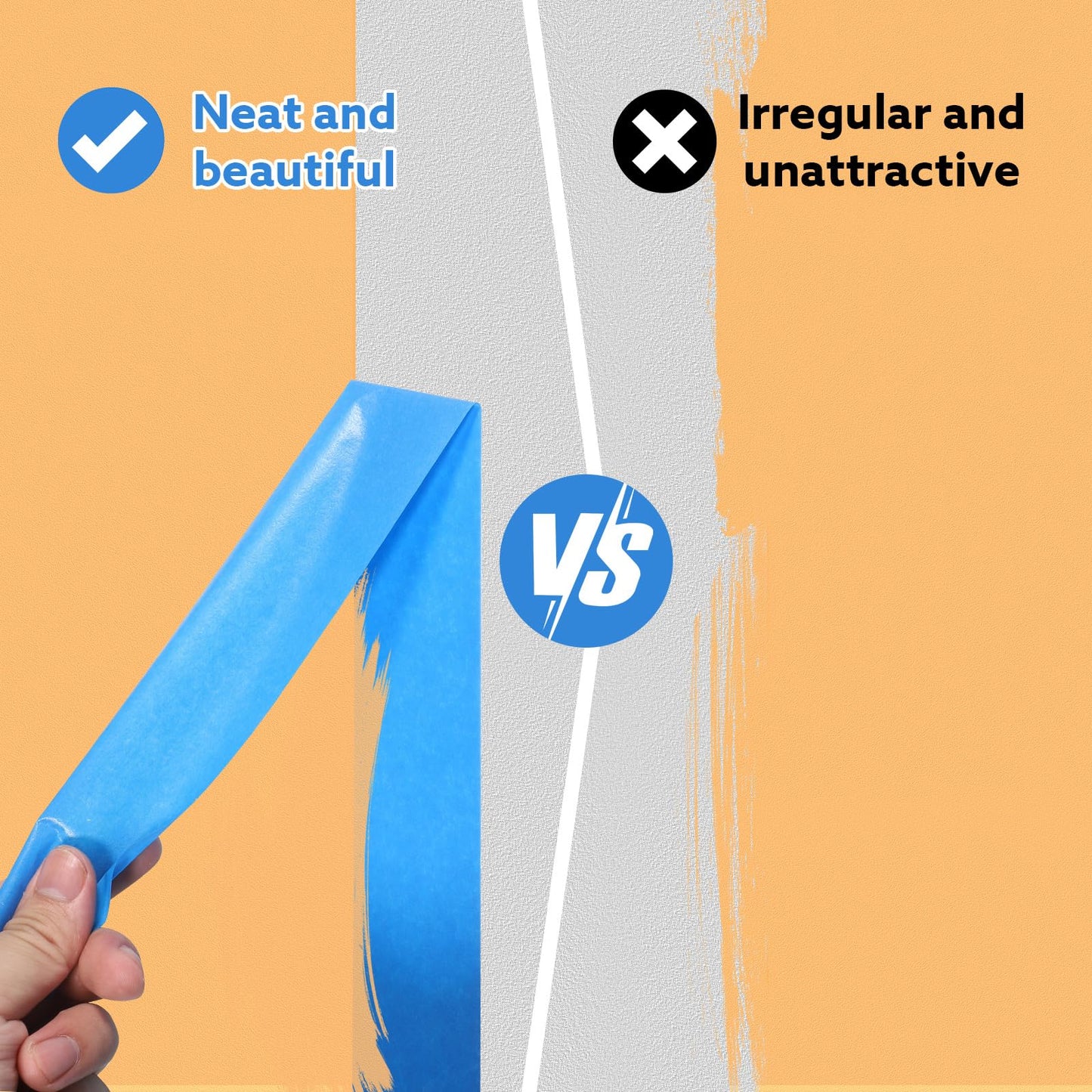Fyguard 10 Rolls Painters Tape Blue Painters Tape 2 Inch Wide, General Purpose Masking Tape Bulk, 1.89 in x 55 Yd Blue Tape for Wall Painting Home Improvement DIY Crafts, Total 550 Yards