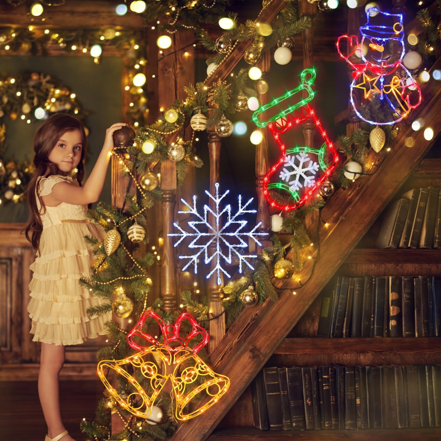 Pytopkto 16" Christmas Window Silhouette Lights Decorations