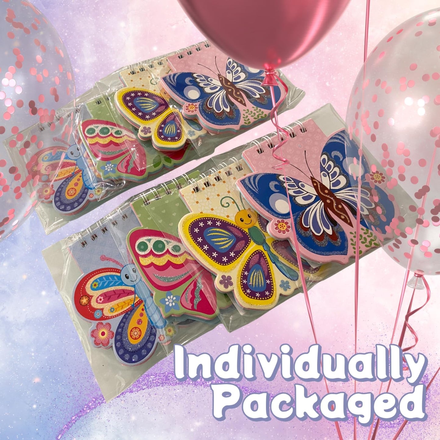 AoneFun Butterfly Party Favors - 8 Pk Mini Notebooks for Kids Bulk Pack of Small Notebooks for Kids 8 Year Old 7 Year Old Mini Notepads Spiral Eco Friendly Stationary Party Favors Approx 4"