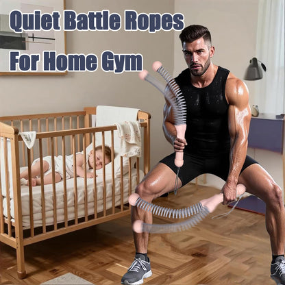 Weighted Ropeless Battle Ropes, Portable Cordless Battle Ropes For Home Gym, Weighted Quiet Exercise Rope For Low-Impact Workout, Strength & HIIT For Men & Women,2PCS (Pink)