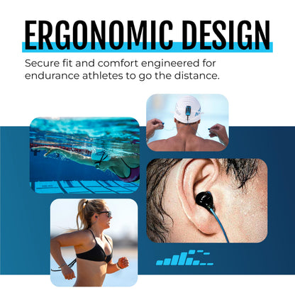 H2O Audio Surge S+ Waterproof Sport Headphones, (Short Cord Design) – in-Ear Sweatproof Earbuds for Swimming, Running, Cycling – IPX8 Waterproof, Compatible with iPods & MP3 Players