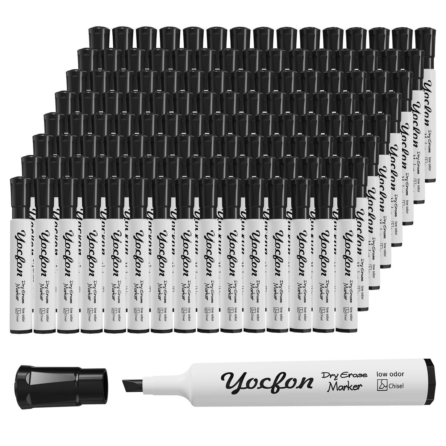 Yocfon Dry Erase Markers 128 Pack, Crown Whiteboard Markers With Chisel Tip, Low Odor Dry Erase Markers for School Office Home