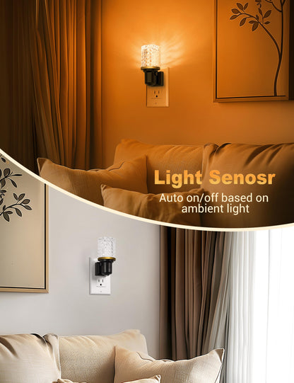 JandCase LED Night Light, Dimmable Night Lights Plug into Wall, Modern Nightlight with Auto On Off Light Sensor, 3000K Soft White Night Light 0-100LM Brightness for Bathroom Hallway Bedroom Decor