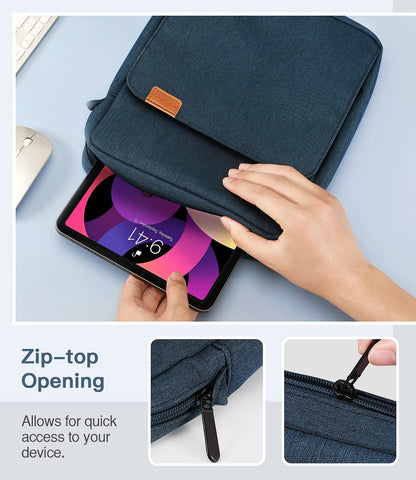 MoKo 15 Inch Laptop Sleeve Bag Fits MacBook Air 15" M2 2023, MacBook Pro 14" M2 2023, Galaxy Tab S9 Utra 14.6" 2023, Handle Carrying Case with Shoulder Strap, Indigo