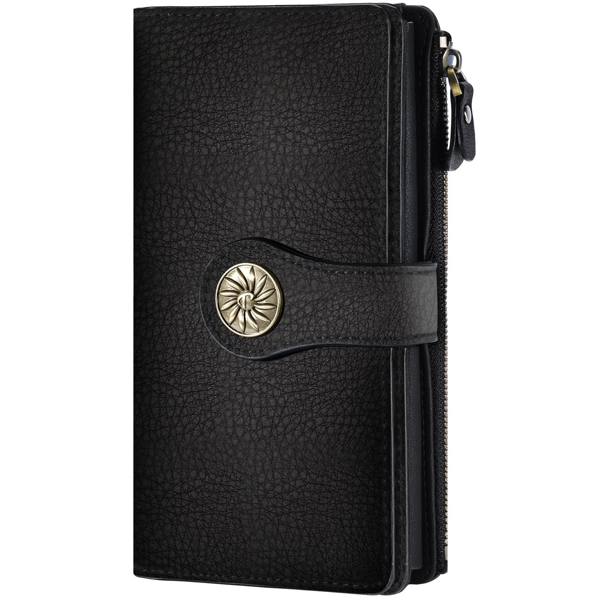 Travelambo Women's Wallet RFID Blocking Trifold Clutch Large Capacity Credit Card Holder Travel Purse